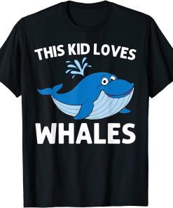 Funny Whale Art For Kids Boys Orca Narwhal Blue Whales T-Shirt