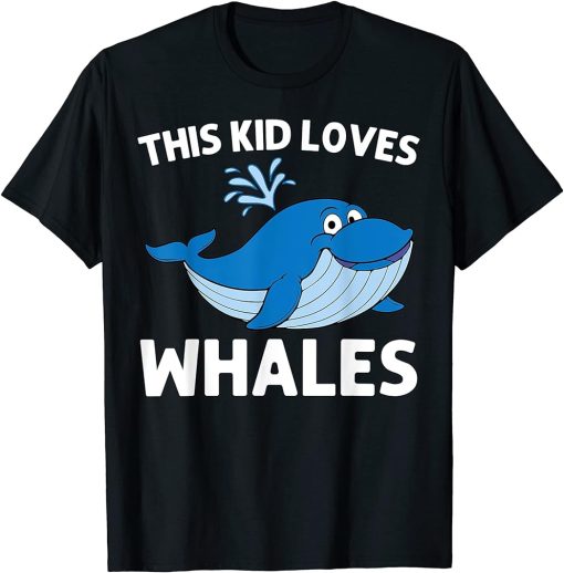 Funny Whale Art For Kids Boys Orca Narwhal Blue Whales T-Shirt