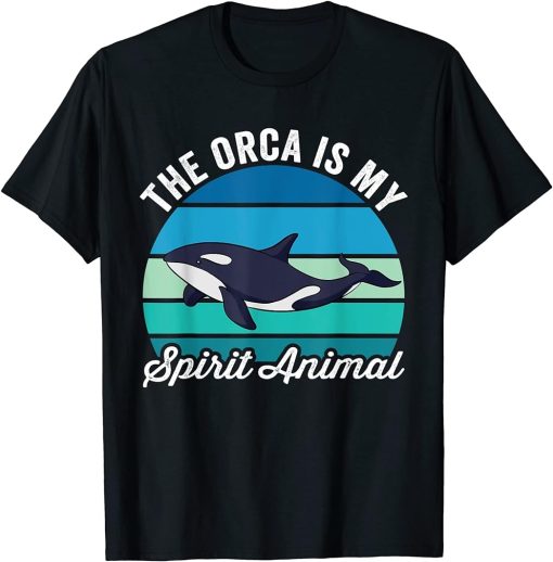 The Orca Is My Spirit Animal Vintage Kids Women Men Whale T-Shirt