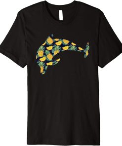 Pineapple Hawaiian Dolphin Women Men Print Beluga Girl Gift Premium T-Shirt