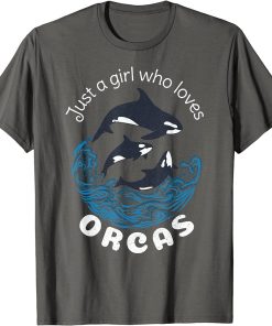 Just a Girl Who Loves Orcas Retro – Vintage Killer Whale T-Shirt