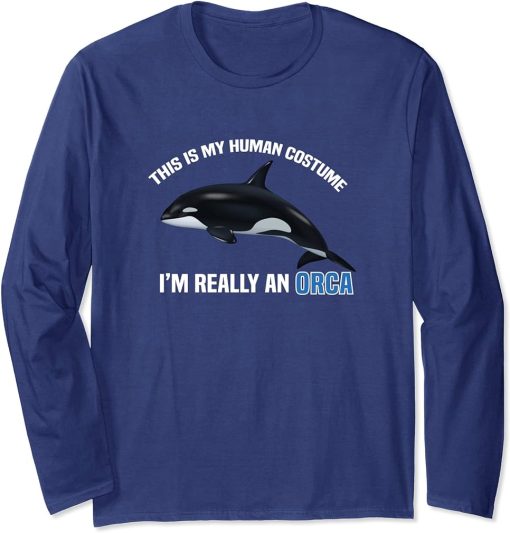 This is my human costume, I"m really an Orca, for Kids Long Sleeve T-Shirt